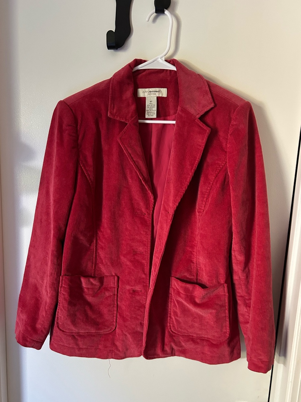 Appleseedās Women's Cranberry Corduroy Blazer Jacket - Notch Lapel- 8p